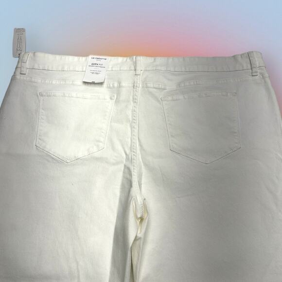 LIZ CLAIBORNE Women’s 24W White CITY FIT SKINNY BOYFRIEND Jeans - Picture 3 of 4